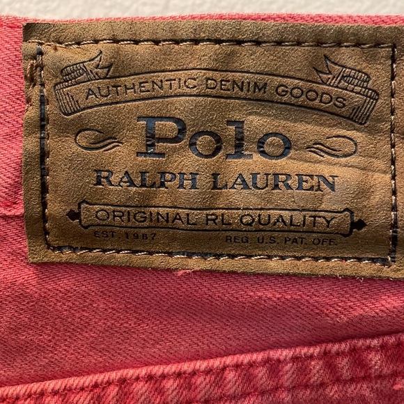 BOYS POLO RALPH LAUREN CUT OFF SHORTS IN FADED RED SIZE L IN GREAT CONDITION - Picture 3 of 4